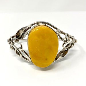 Handmade Sterling Silver Bracelet with Baltic Amber